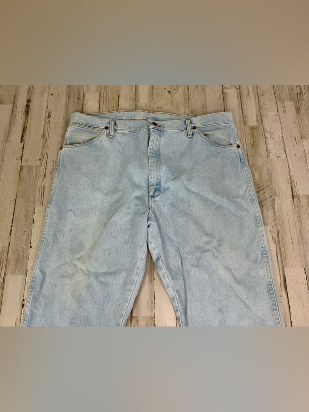 Vintage Wrangler Cowboy Cut Jeans Mens 40x27 Blue Denim Straight Workwear - Picture 3 of 11